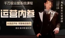 电商冰可乐·运营内参,千万级运营系统课,淘系高阶运营手册,从选品开始,完整做店技巧
