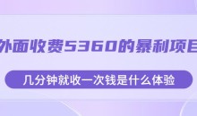 外面收费5360的暴利项目,几分钟就收一次钱是什么体验,附素材