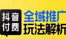抖音付费全域推广玩法解析,抓住平台红利,小付费撬动大流量