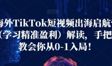 海外TikTok短视频出海启航营(学习精准盈利)解读,手把手教会你从0-1入局!