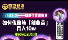 爱豆新媒:如何优雅地「割韭菜」月入10w的秘诀(2023年9月版)