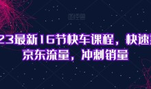 2023最新16节快车课程,快速提升京东流量,冲刺销量