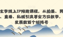 国学玄学线上IP陪跑课程,从拍摄、剪辑、运营、直播、私域引流等全方位教学,快速发展数百个矩阵号