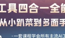 AI工具全能课,一套课程学会所有主流AI工具,从AI领域的小趴菜蜕变成AI技能多面手
