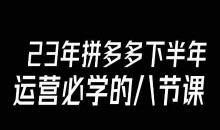 大牙·23年下半年拼多多运营必学的八节课(18节完整)