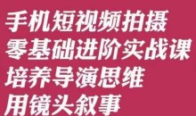 手机短视频拍摄零基础进阶实战课,培养导演思维用镜头叙事唐先生