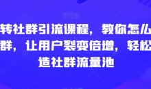 玩转社群引流课程,教你怎么玩社群,让用户裂变倍增,轻松打造社群流量池