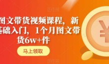 AI图文带货视频课程,新人基础入门,1个月图文带货6w+件