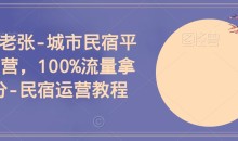 民宿老张-城市民宿平台运营,100%流量拿满分-民宿运营教程