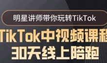 TikTok中视频课程30天线上陪跑,明星讲师带你玩转TikTok
