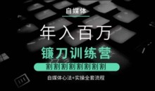 自媒体年入百万镰刀训练营,割割割割割割割割,自媒体心法+实操全套流程