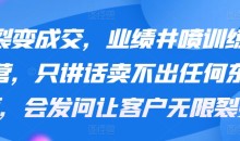 裂变成交,业绩井喷训练营,只讲话卖不出任何东西,会发问让客户无限裂变