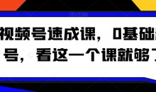 视频号速成课0基础起号看这一个课就够了