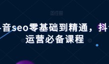 抖音seo零基础到精通抖音运营必备课程