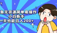 咸鱼无货源简单易操作小白新手也能入百