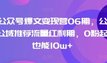 AI公众号爆文变现营06期 0粉起号也能10w+