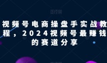 视频号电商实战教程,2024视频号最赚钱的赛道分享