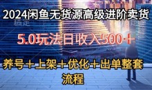 2024闲鱼无货源高级进阶卖货5.0,养号+选品+上架+优化+出单整套流程