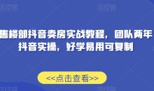售楼部抖音卖房实战教程,团队两年抖音实操,好学易用可复制