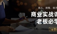 商业实战课【老板必学】:找人、找钱、找方向(16节课)