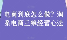 电商到底怎么做?淘系电商三维经营心法