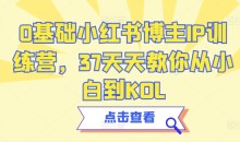 0基础小红书博主IP训练营,37天天教你从小白到KOL