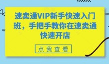 速卖通VIP新手快速入门班,手把手教你在速卖通快速开店