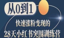 28天小红书突围训练营,从0到1快速涨粉变现