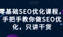 零基础SEO优化课程,手把手教你做SEO优化,只讲干货