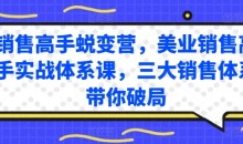 销售高手蜕变营,美业销售高手实战体系课,三大销售体系带你破局