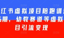 小红书虚拟项目陪跑训练营5期,幼教赛道等虚拟项目引流变现
