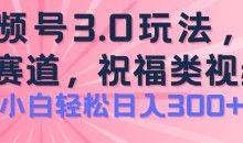 2024视频号蓝海项目,祝福类玩法3.0,操作简单易上手,日入300+