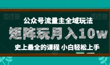 麦子甜公众号流量主全新玩法,核心36讲小白也能做矩阵