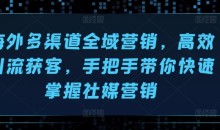 海外多渠道全域营销,高效引流获客,手把手带你快速掌握社媒营销