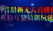 抖音最新无人直播间互粉互赞新玩法,一天收益2k+【揭秘】