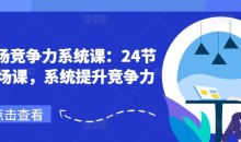 职场竞争力系统课:24节职场课,系统提升竞争力