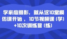 学家庭摄影,就从这10堂模仿课开始 ,10节视频课(学)+10次训练营(练)