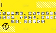 京东爆款运营,京东商家业绩增长必修课,学会选品,掌握搜索技能,提高排名等