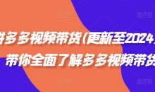 拼多多视频带货(更新至2024),带你全面了解多多视频带货