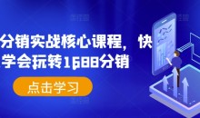 1688分销实战核心课程,快速学会玩转1688分销