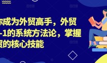 帮你成为外贸高手,外贸从0-1的系统方法论,掌握外贸的核心技能
