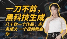 无需任何剪辑 几十秒一个作品,今天做明天见收益【项目拆解】