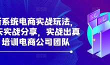 最新系统电商实战玩法,31天实战分享,实战出真知,培训电商公司团队