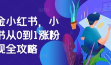 掘金小红书,小红书从0到1涨粉变现全攻略