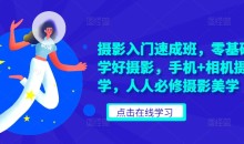 摄影入门速成班,零基础轻松学好摄影,手机+相机摄影教学,人人必修摄影美学