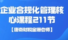 【唐奇财税金珊老师】企业合规化管理核心课程211节