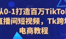 从0-1打造百万TikTok直播间短视频,Tk跨境电商教程