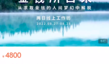 马冉冉“金钱所自来”|两日线上工作坊价值4900元