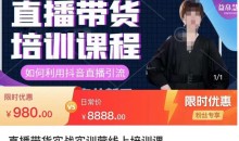 直播带货实训营:话术技巧+销售技巧+底层数据逻辑快速开启直播带货之路