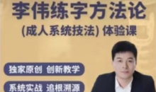 李伟书写练字方法论系统课